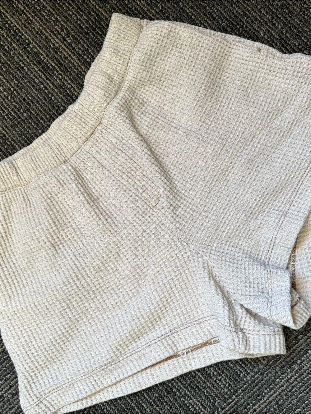 Women's Aerie Cream Waffle-Knit Lounge Shorts Size Small
